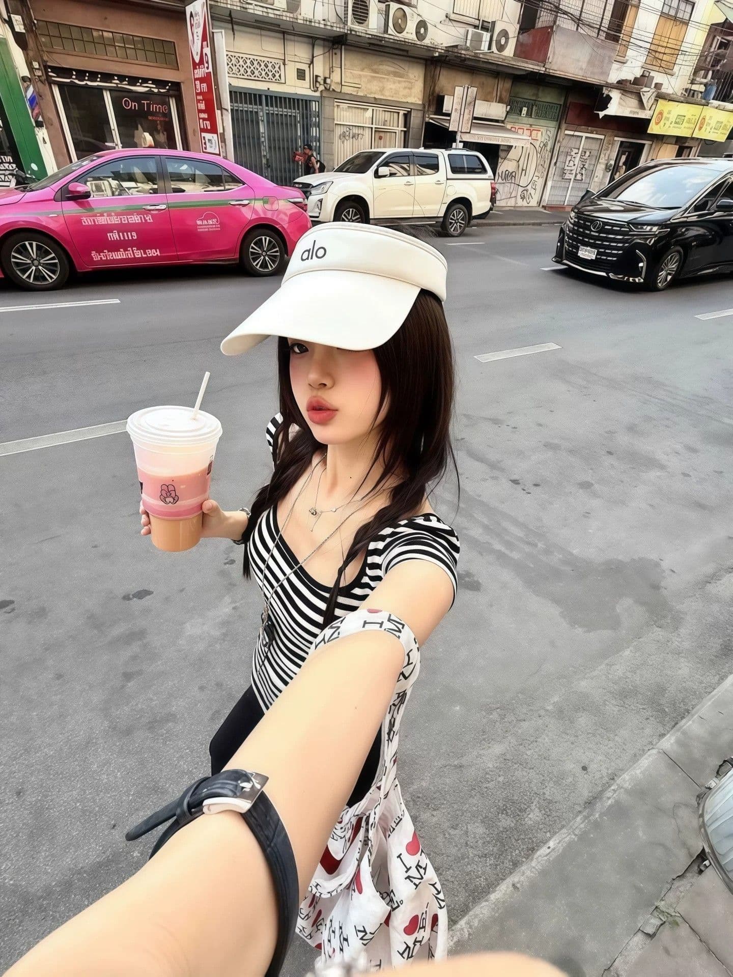 아메리칸 스트라이프 u 칼라 아름다움 뒤로 홀로우 아웃 반팔 티셔츠 여성 여름 새로운 몸매 가꾸기 슬림해 보이는 핫걸 순수한 욕망 스트랩 맨위 상세 이미지 4