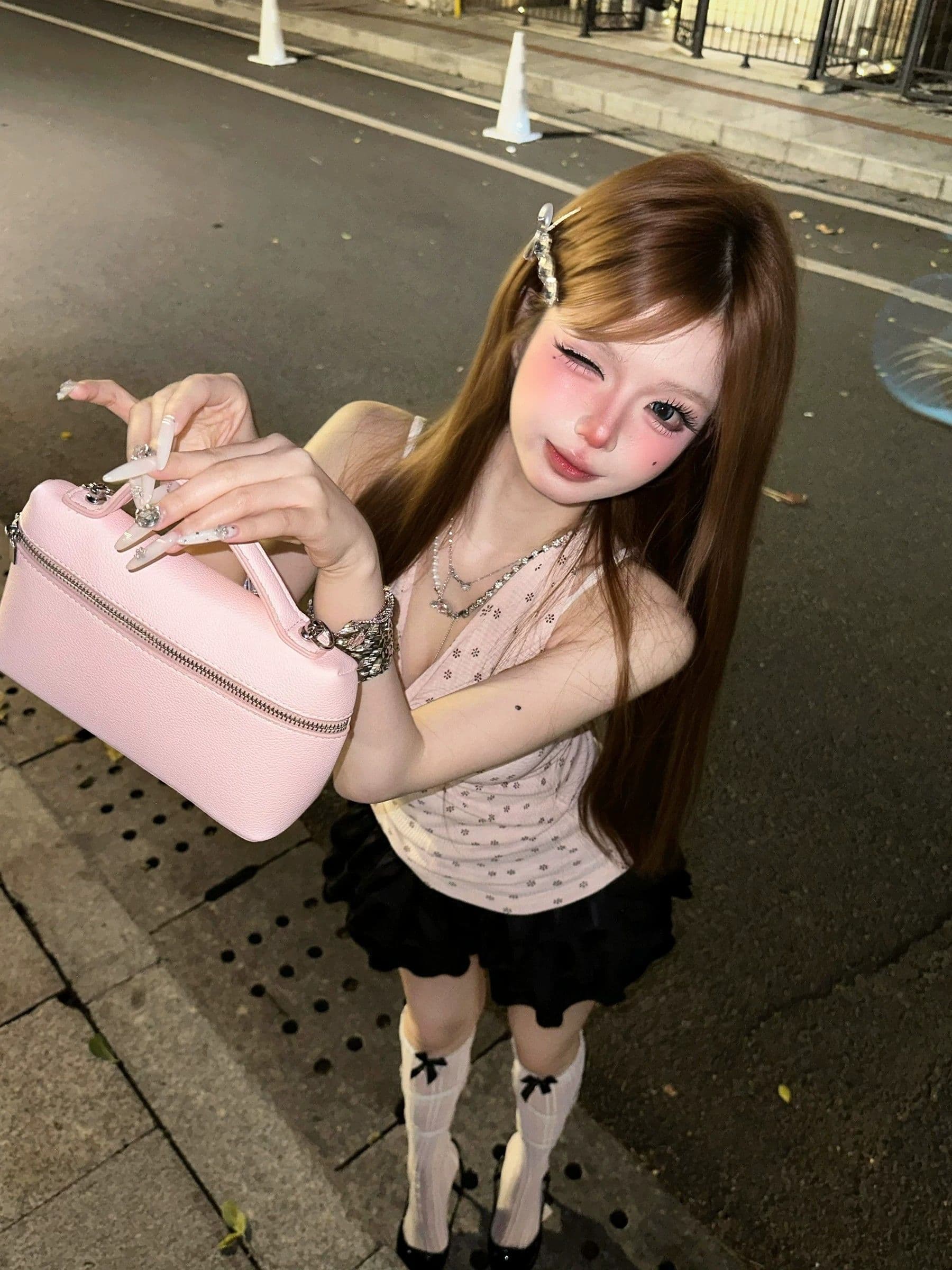 한 부서 고유 한 핑크색 행침 목 캐미솔 여름 몸매 가꾸기 슬림해 보이는 다용도 맨위 상세 이미지 8