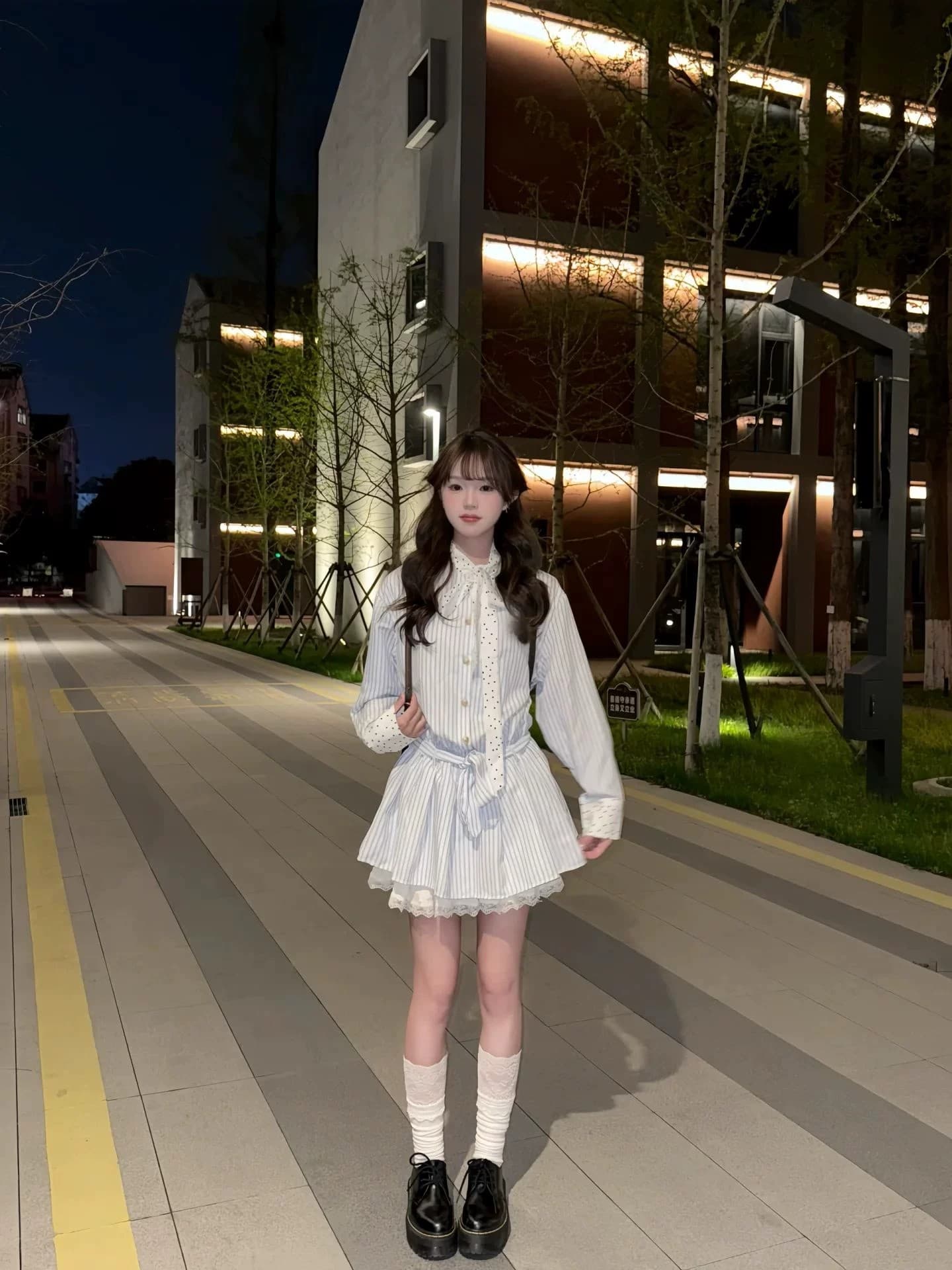 2026 가을 착용 가져 가라. 프랑스식 부드러운 바람 달콤함 셔츠 드레스 작은 키 슈퍼 화재 허리 수축 몸매 가꾸기 짧은 치마 상세 이미지 1