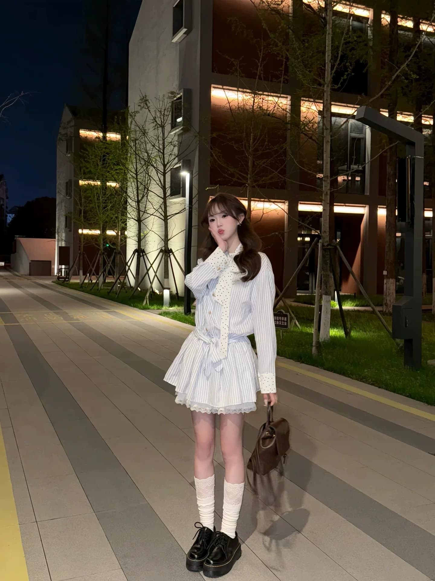 2026 가을 착용 가져 가라. 프랑스식 부드러운 바람 달콤함 셔츠 드레스 작은 키 슈퍼 화재 허리 수축 몸매 가꾸기 짧은 치마 상세 이미지 2