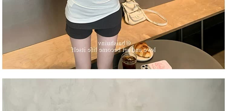 사람들 면 한 부서 화이트 비스듬한 어깨 긴팔 티셔츠 여성 얇은 스타일 몸매 가꾸기 한국 스타일 슬림해 보이는 비대칭 오프숄더 캐주얼 맨위 상세 이미지 2