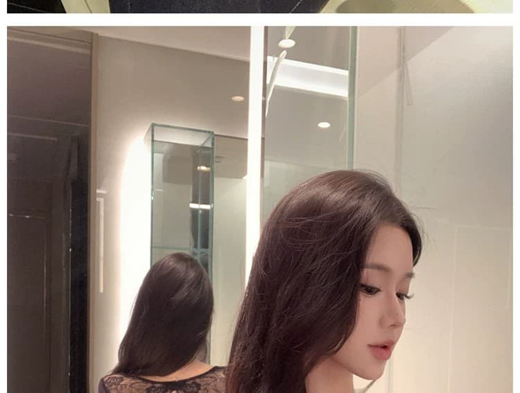 사람들 면 260 그램 순수한 욕망 레이스 레이스 V넥 긴팔 티셔츠 여성 가을 섹시함 백리스 맨위 핫걸 작은 셔츠 상세 이미지 22