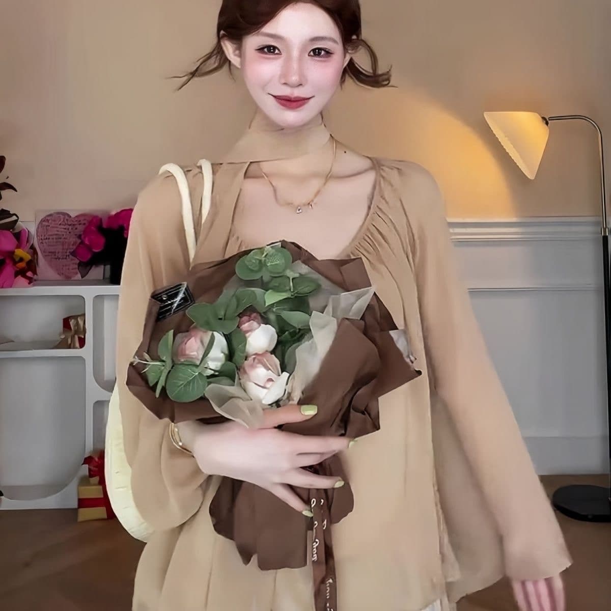 프랑스식 휴가 바람 리본 시폰 셔츠 여성 봄 여름 새로운 부드러운 품격 캐주얼 루즈핏 슬림해 보이는 다용도 맨위 이미지 3