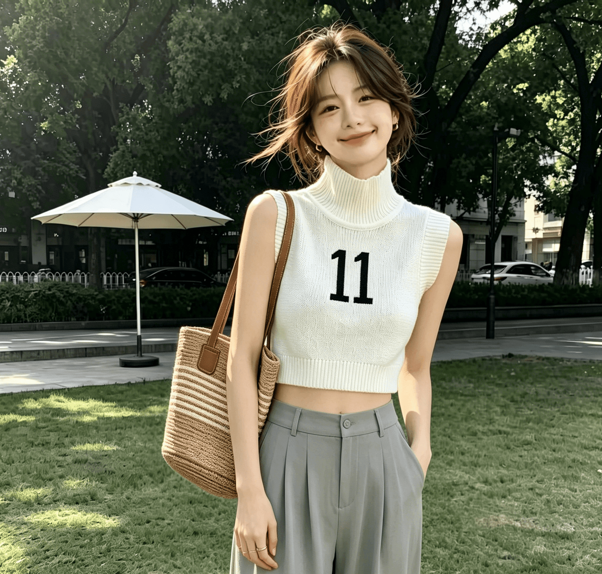 실사 민소매 니트 조끼 여성 봄 2026 새로운 작은 샤넬 스타일 디자인 센스 슬립 맨위 상세 이미지 3