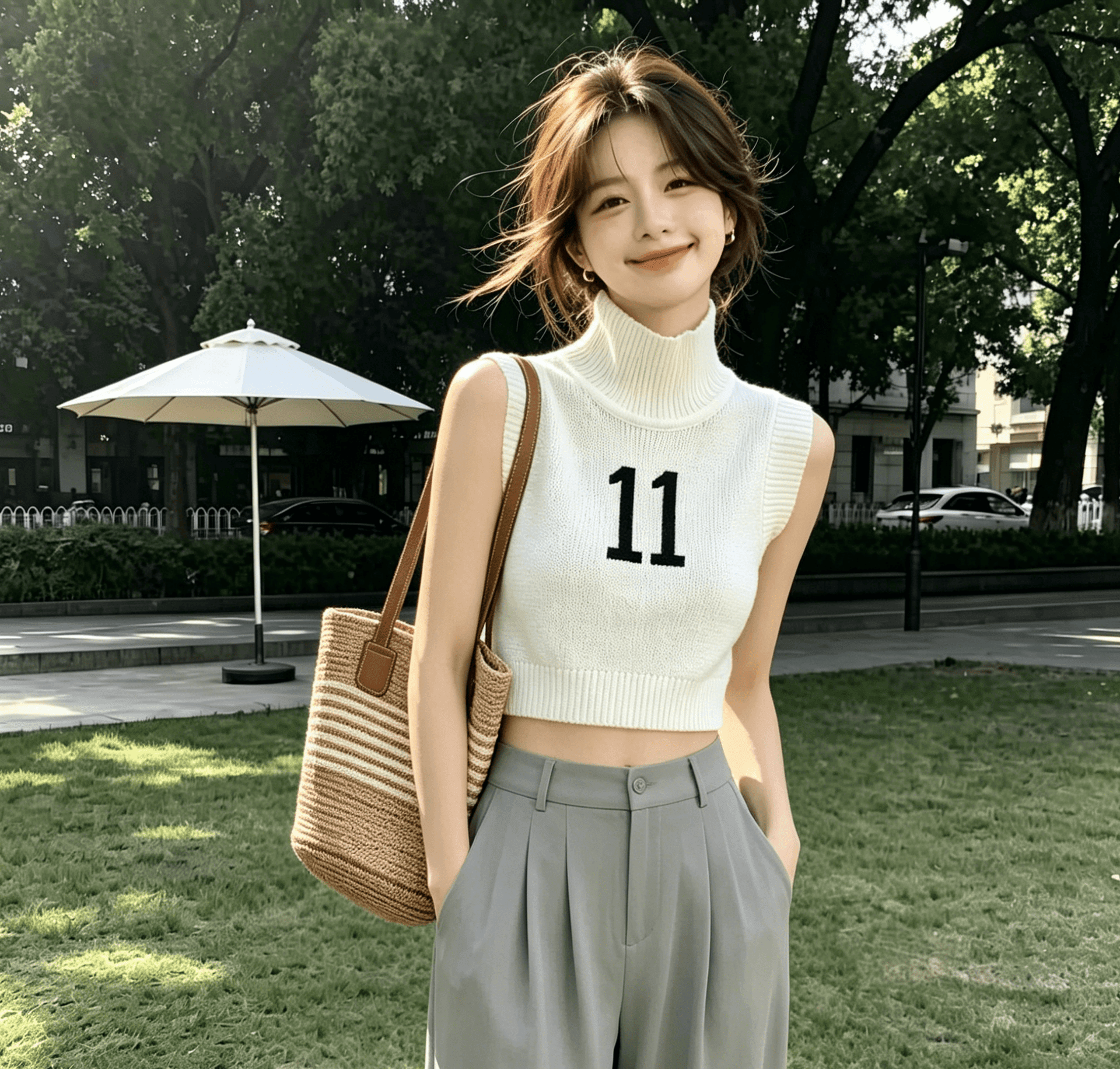 실사 민소매 니트 조끼 여성 봄 2026 새로운 작은 샤넬 스타일 디자인 센스 슬립 맨위 상세 이미지 5