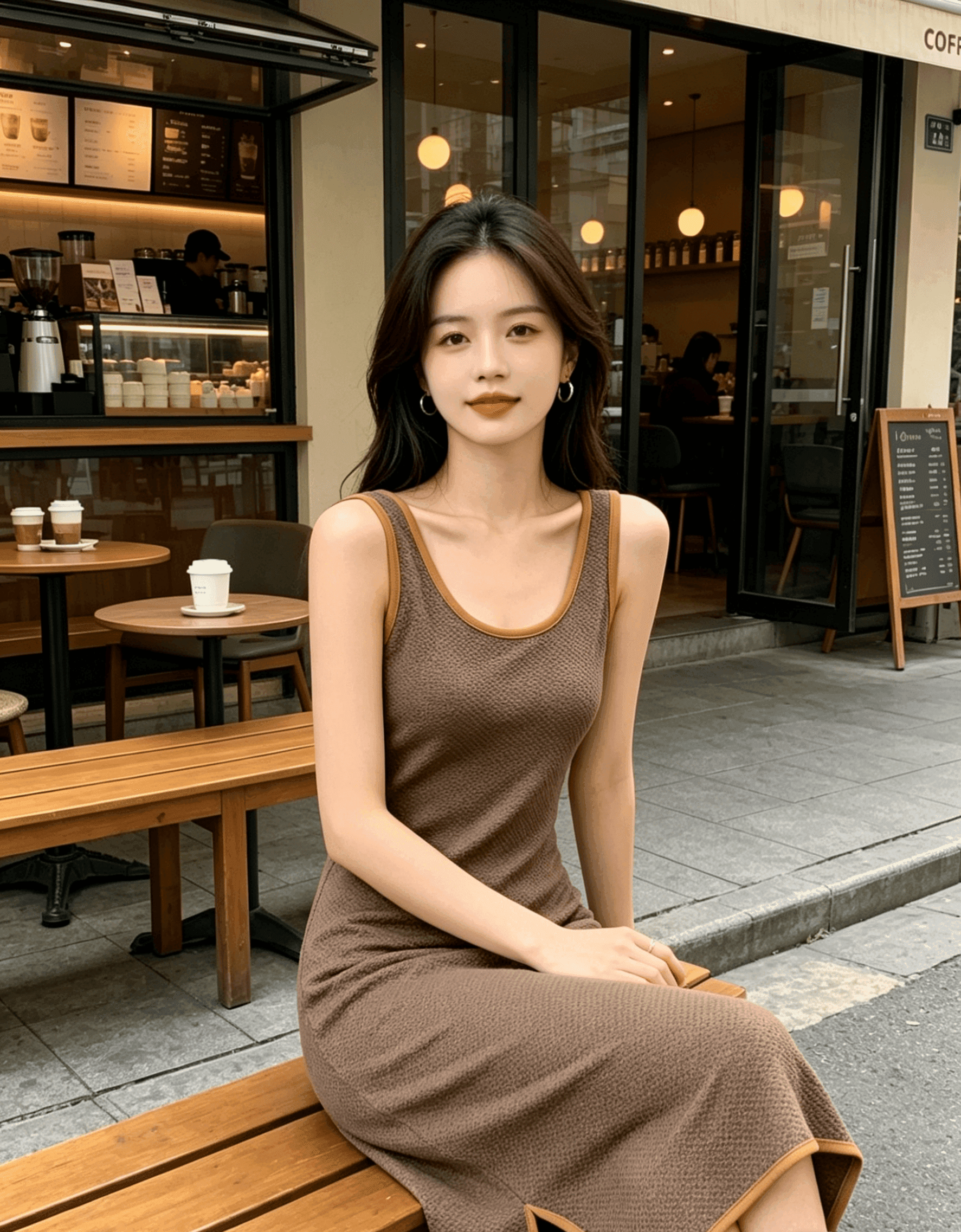 레트로 작은 대중 슬립 여성 드레스 여름 고급 센스 새로운 품격 몸매 가꾸기 슬림해 보이는 니트 민소매 롱 스커트 상세 이미지 5