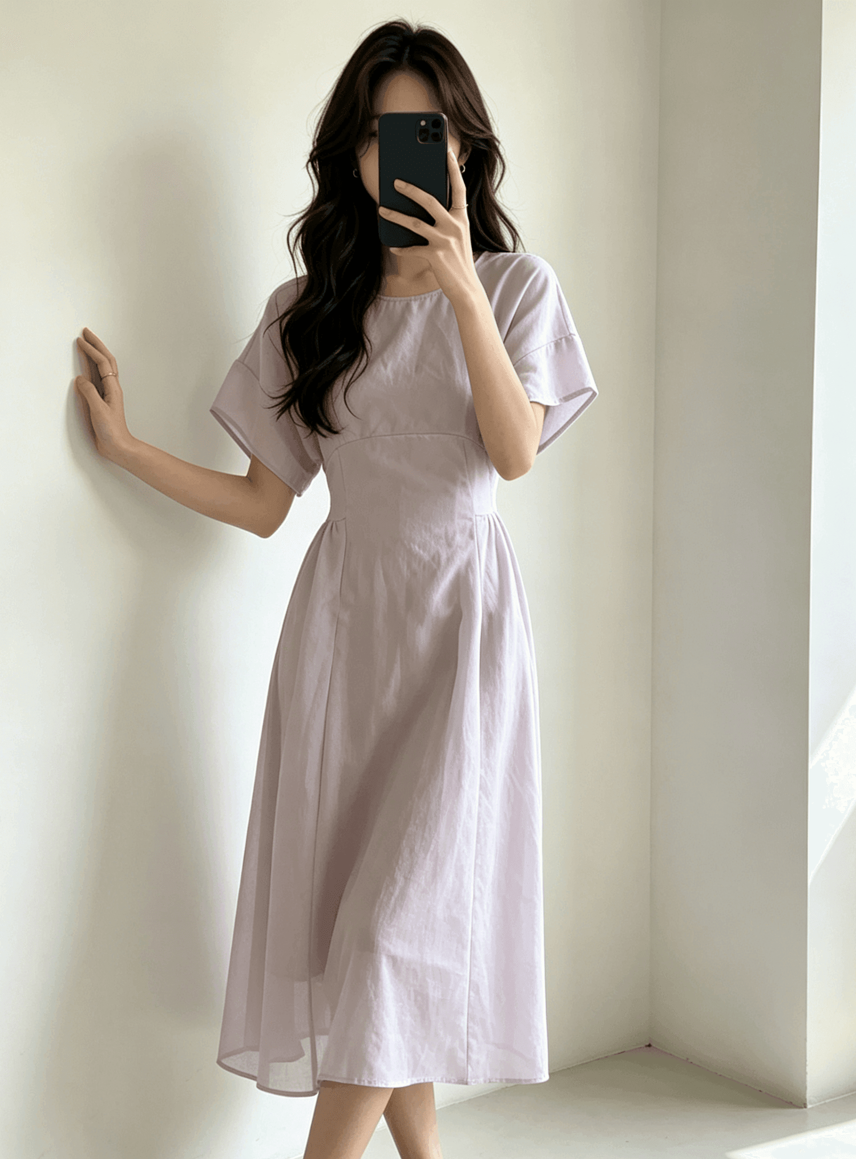 프랑스식 슈퍼 잘 생긴 반팔 여성 드레스 여름 새로운 부드러운 달콤함 허리 수축 고급 센스 주름 핑크색 롱 스커트 이미지 3