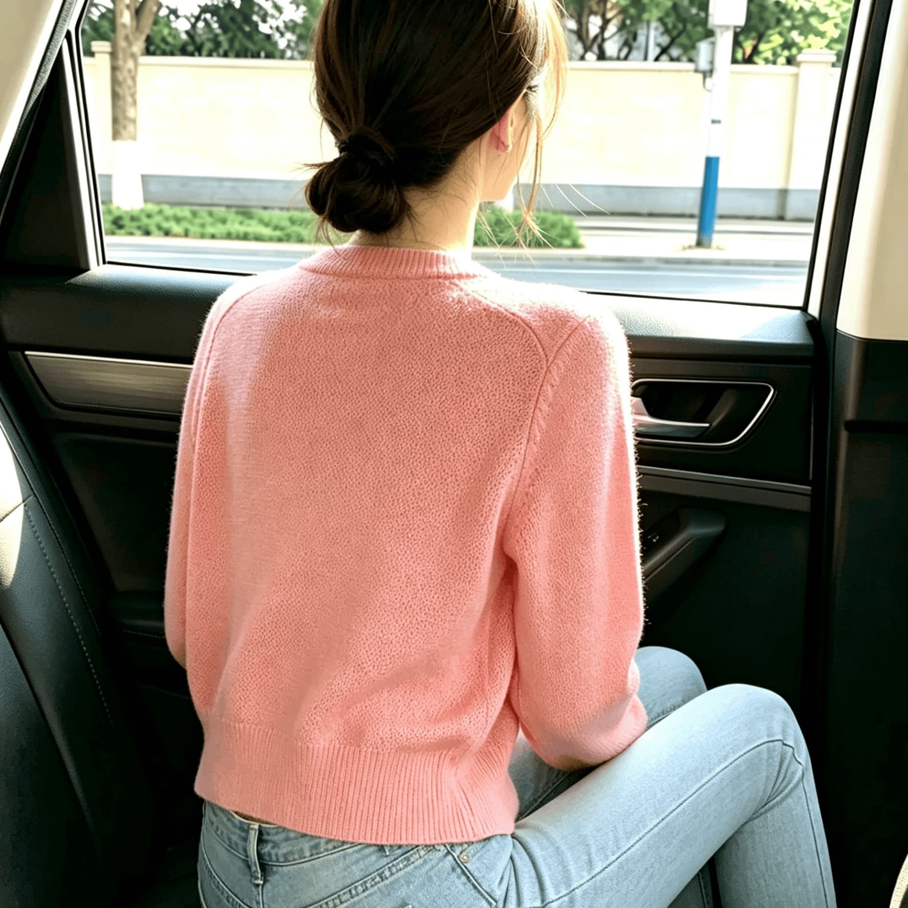 실사 핑크색 달콤함 부드러운 찹쌀 니트 오픈 가디건 여성 새로운 디자인 센스 작은 대중 연령 감소 외국 가스 스웨터 코트 이미지 5