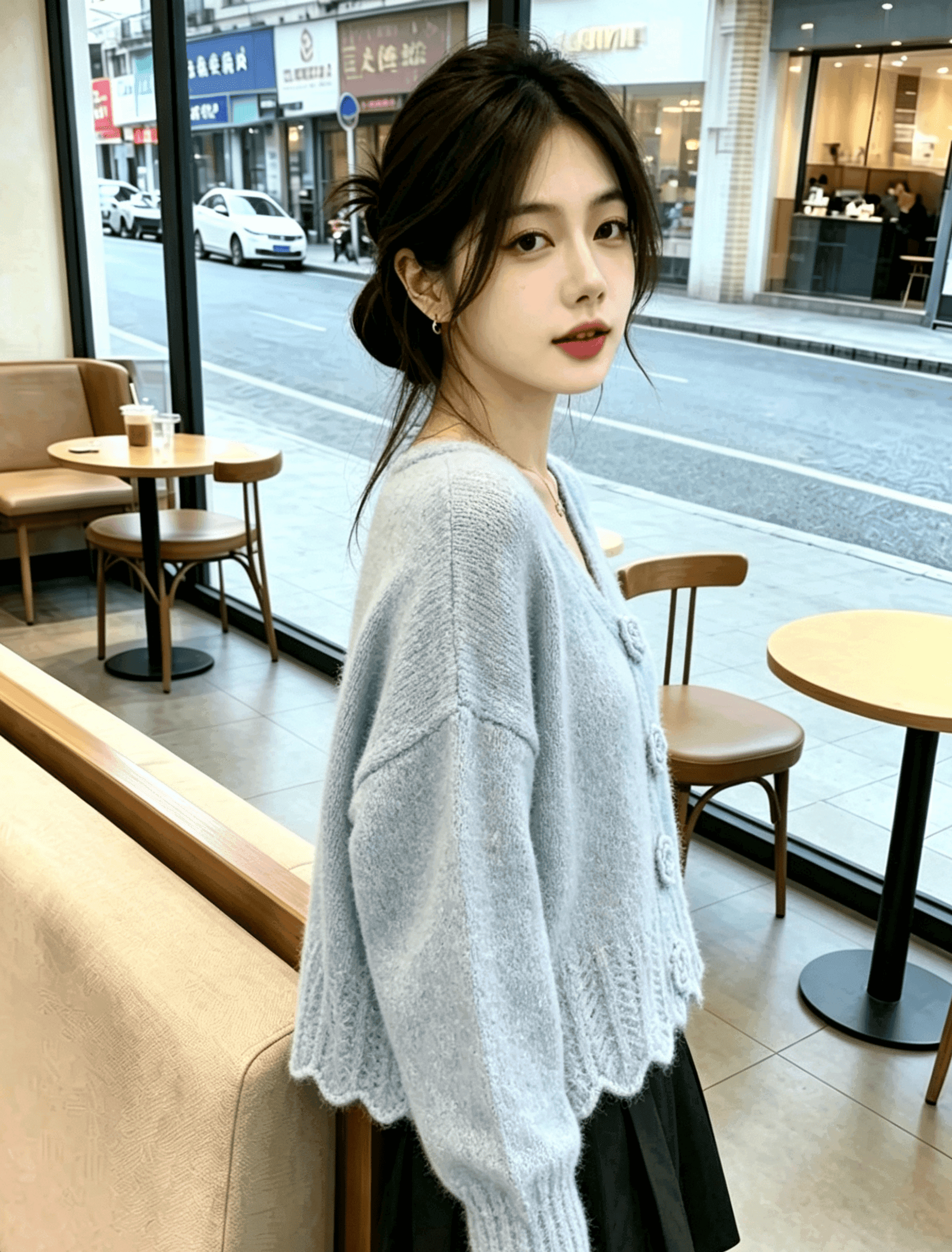 실사 한 부서 3 차원 꽃 풀오버 니트 스웨터 여성 가을 새로운 루즈핏 슬림해 보이는 스웨터 코트 이미지 4