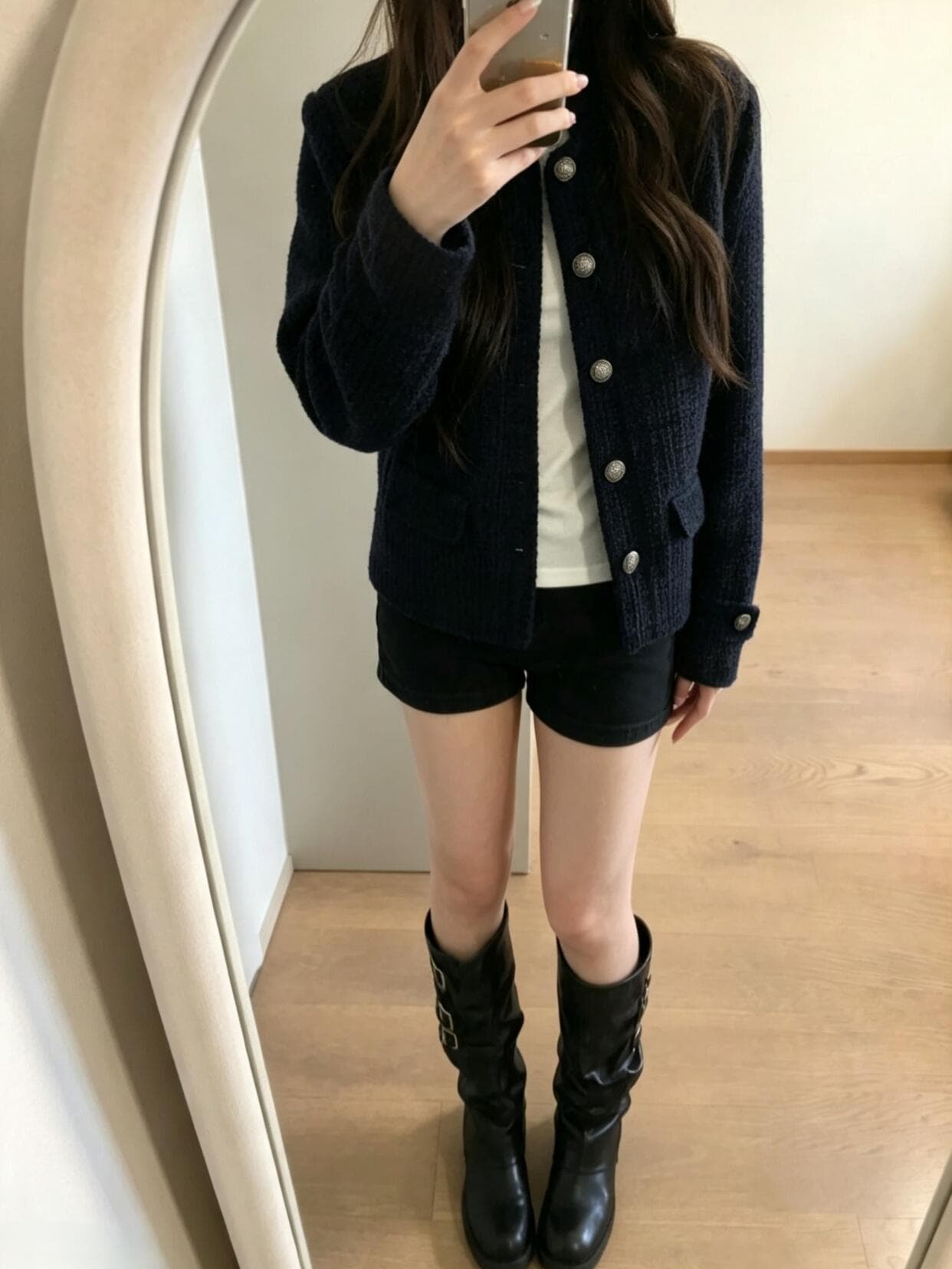 작은 샤넬 스타일 오래된 돈 오리지널 짧은 외투 상세 이미지 5