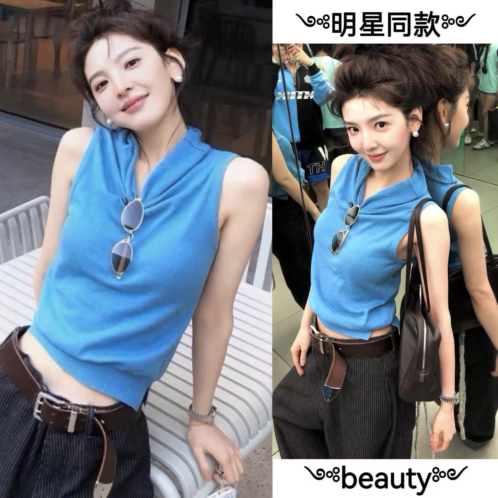 가을 켜기 새로운 fifteen 핫걸 민소매 슬림해 보이는 패션 조끼 상세 이미지 6