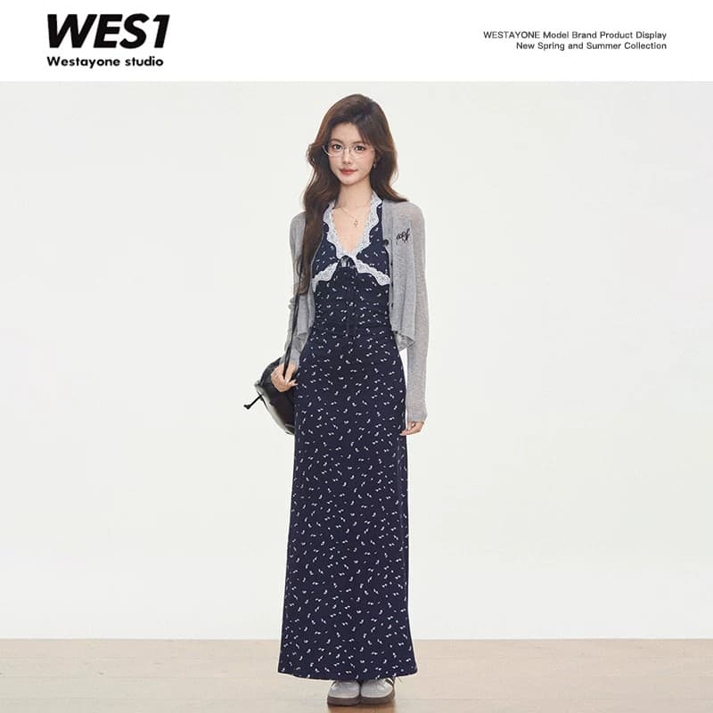 4.3 신제품 westayone 자외선 차단 오픈 가디건 레이스 조각 니트 여성 드레스 작은 키 새로운 이미지 4