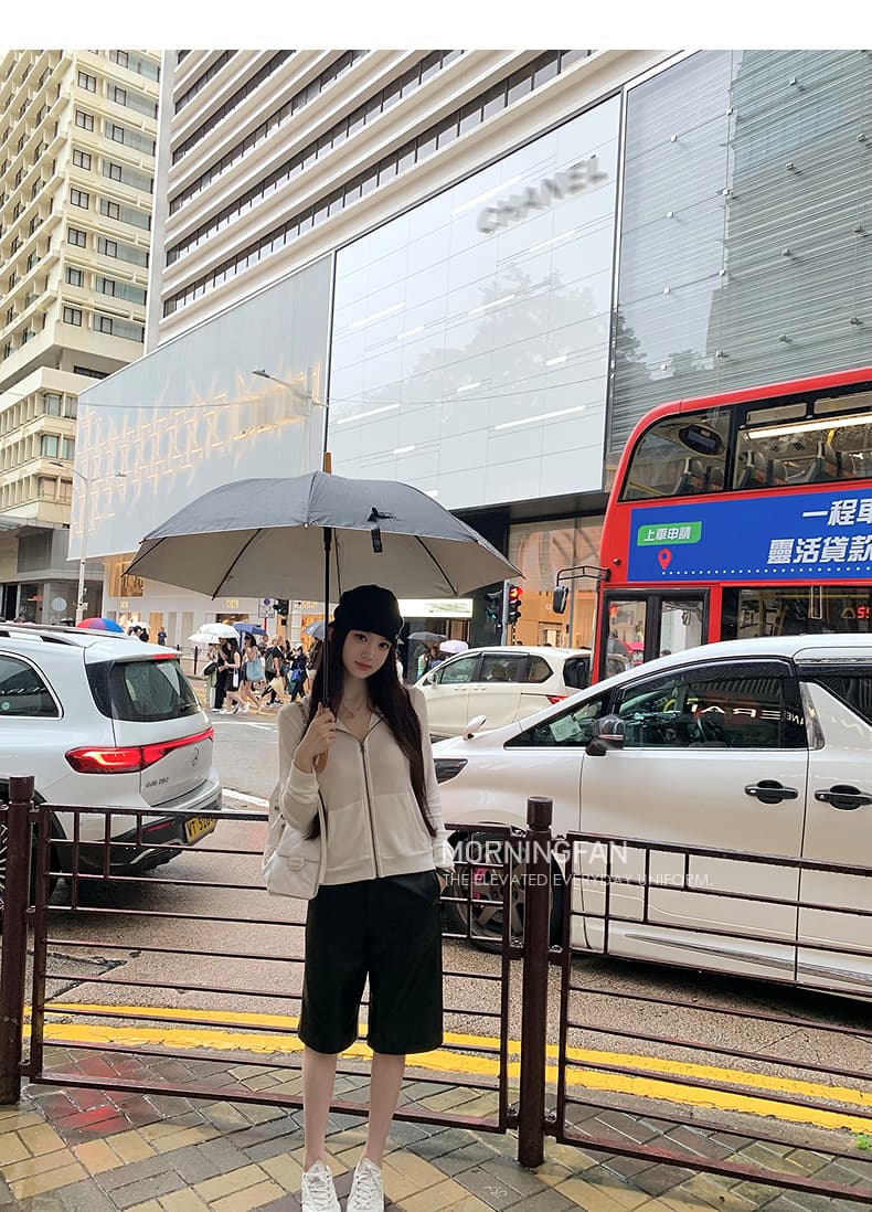 안녕하세요. 팬 팬 넣다 자매 왕 화이트 후드 티 스웨터 지퍼 여성 코트 얇은 스타일 비스듬한 어깨 쇼트 스타일 오픈 가디건 맨위 상세 이미지 19