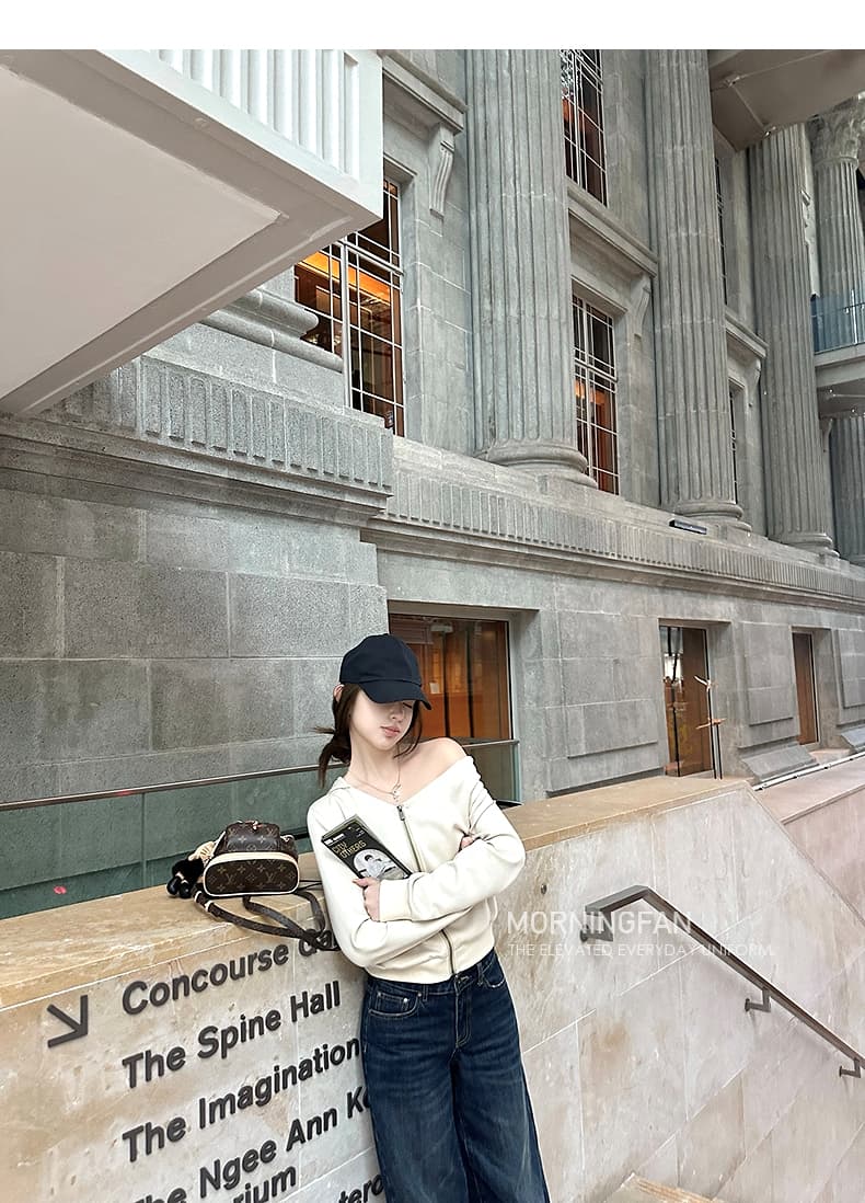 안녕하세요. 팬 팬 넣다 자매 왕 화이트 후드 티 스웨터 지퍼 여성 코트 얇은 스타일 비스듬한 어깨 쇼트 스타일 오픈 가디건 맨위 상세 이미지 30