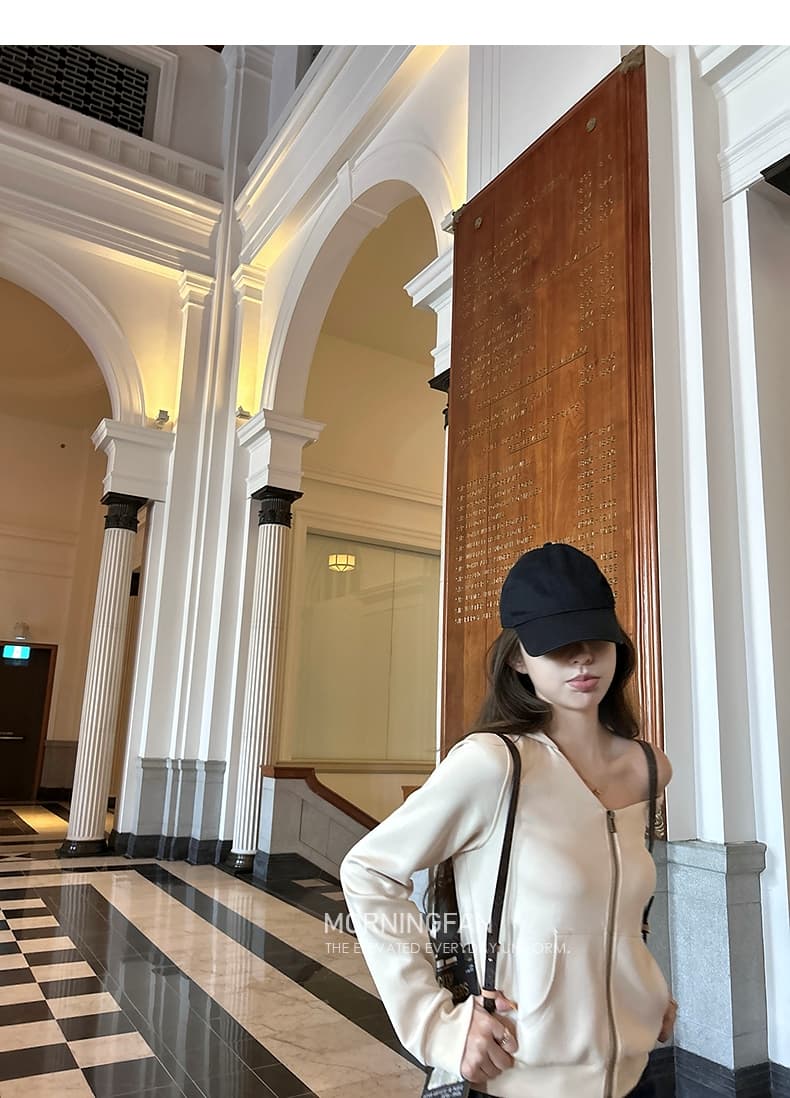 안녕하세요. 팬 팬 넣다 자매 왕 화이트 후드 티 스웨터 지퍼 여성 코트 얇은 스타일 비스듬한 어깨 쇼트 스타일 오픈 가디건 맨위 상세 이미지 63