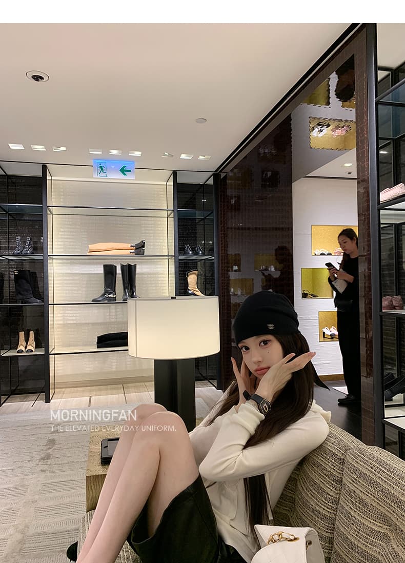 안녕하세요. 팬 팬 넣다 자매 왕 화이트 후드 티 스웨터 지퍼 여성 코트 얇은 스타일 비스듬한 어깨 쇼트 스타일 오픈 가디건 맨위 상세 이미지 71