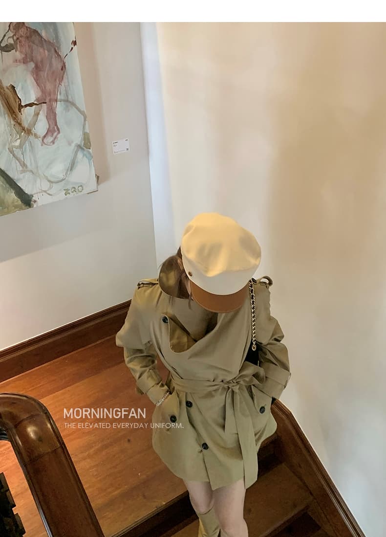 안녕하세요. 팬 팬 베이 촨 장면 어린이 긍정적 인 어깨 스탠드 칼라 영국식 바람 불규칙 중 쇼트 스타일 바람막이 여성 코트 가을 상세 이미지 33