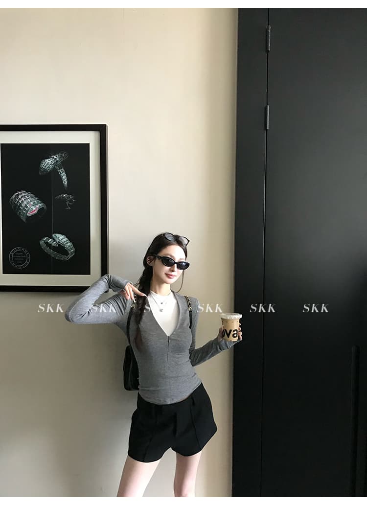 skk store 장기 느슨함 지배 아세트산 주간 실크 양모 털이 있는 당겨서 털 후드 티 스웨터 웨이 바지 세트 상세 이미지 28