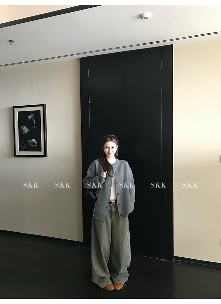 skk store 장기 느슨함 지배 아세트산 주간 실크 양모 털이 있는 당겨서 털 후드 티 스웨터 웨이 바지 세트 상세 이미지 53