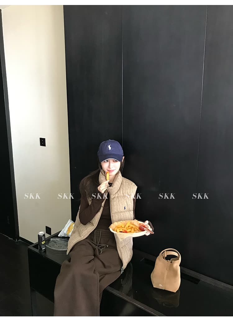 skk store 장기 느슨함 지배 아세트산 주간 실크 양모 털이 있는 당겨서 털 후드 티 스웨터 웨이 바지 세트 상세 이미지 65
