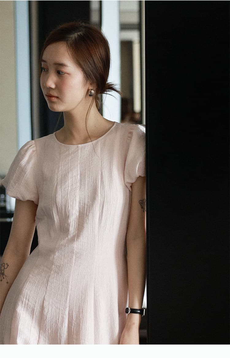 lalaglow 우유 서리 복숭아 치마 몸 12 조각 서있는 자르다 주간 실크 양모 무거운 작업 광택 실 슬림해 보이는 여성 드레스 여름 상세 이미지 10