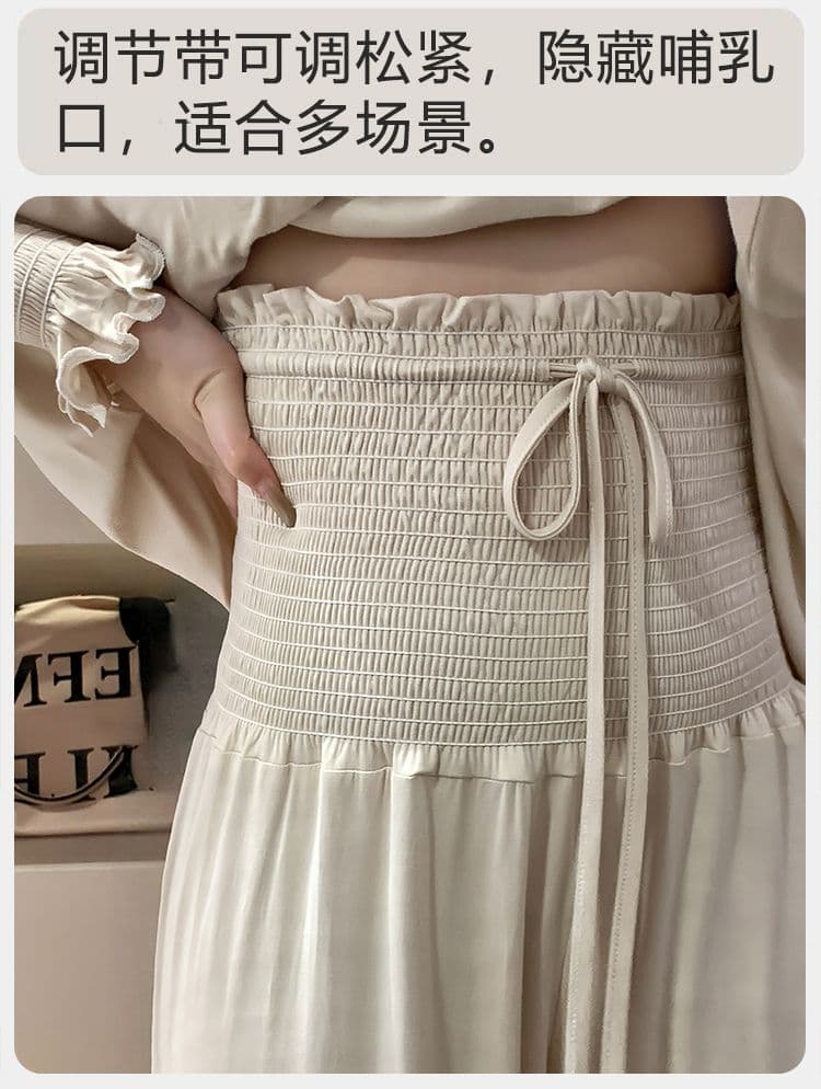 배 봉투 배 모달 달 서비스 여성 긴 소매 바지 봄 임산부 잠옷 수유 서비스 여름 생산 가정 서비스 세트 상세 이미지 15