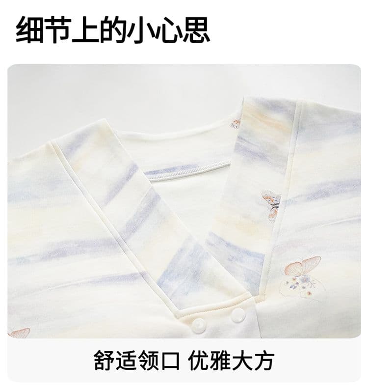 100 순면 임산부 달 서비스 사계절 웨어러블 출산 후 감금 수유 먹이주기 벨트 가슴 패드 잠옷 투피스 세트 상세 이미지 11