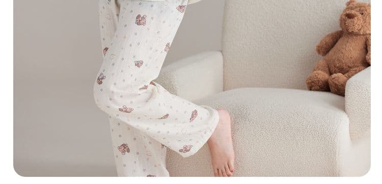 순면 임산부 달 서비스 사계절 웨어러블 출산 후 감금 수유 먹이주기 벨트 가슴 패드 잠옷 투피스 세트 상세 이미지 19