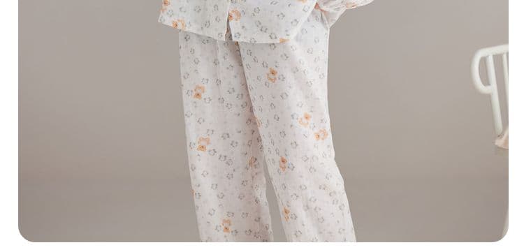 순면 임산부 달 서비스 사계절 웨어러블 출산 후 감금 수유 먹이주기 벨트 가슴 패드 잠옷 투피스 세트 상세 이미지 19