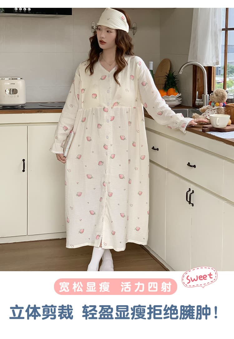 보내기 헤어 밴드 탈착식 가슴 패드 순면 거즈 待产 치마 무료 착용 브래지어 임산부 모유 수유 용 치마 임신 수유기 상세 이미지 8