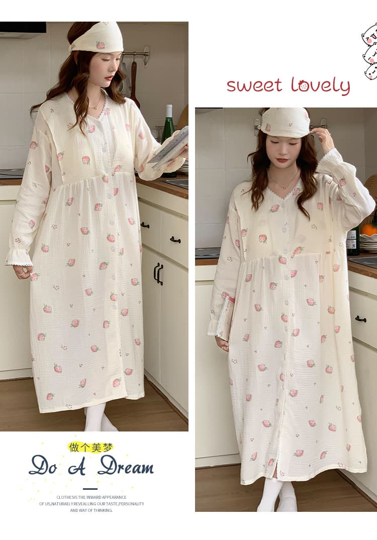 보내기 헤어 밴드 탈착식 가슴 패드 순면 거즈 待产 치마 무료 착용 브래지어 임산부 모유 수유 용 치마 임신 수유기 상세 이미지 9