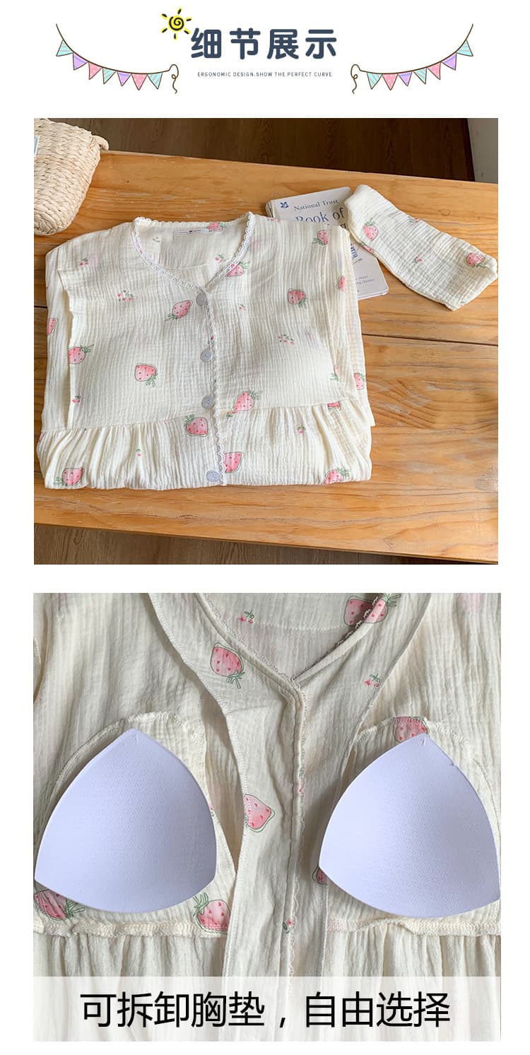 보내기 헤어 밴드 탈착식 가슴 패드 순면 거즈 待产 치마 무료 착용 브래지어 임산부 모유 수유 용 치마 임신 수유기 상세 이미지 11