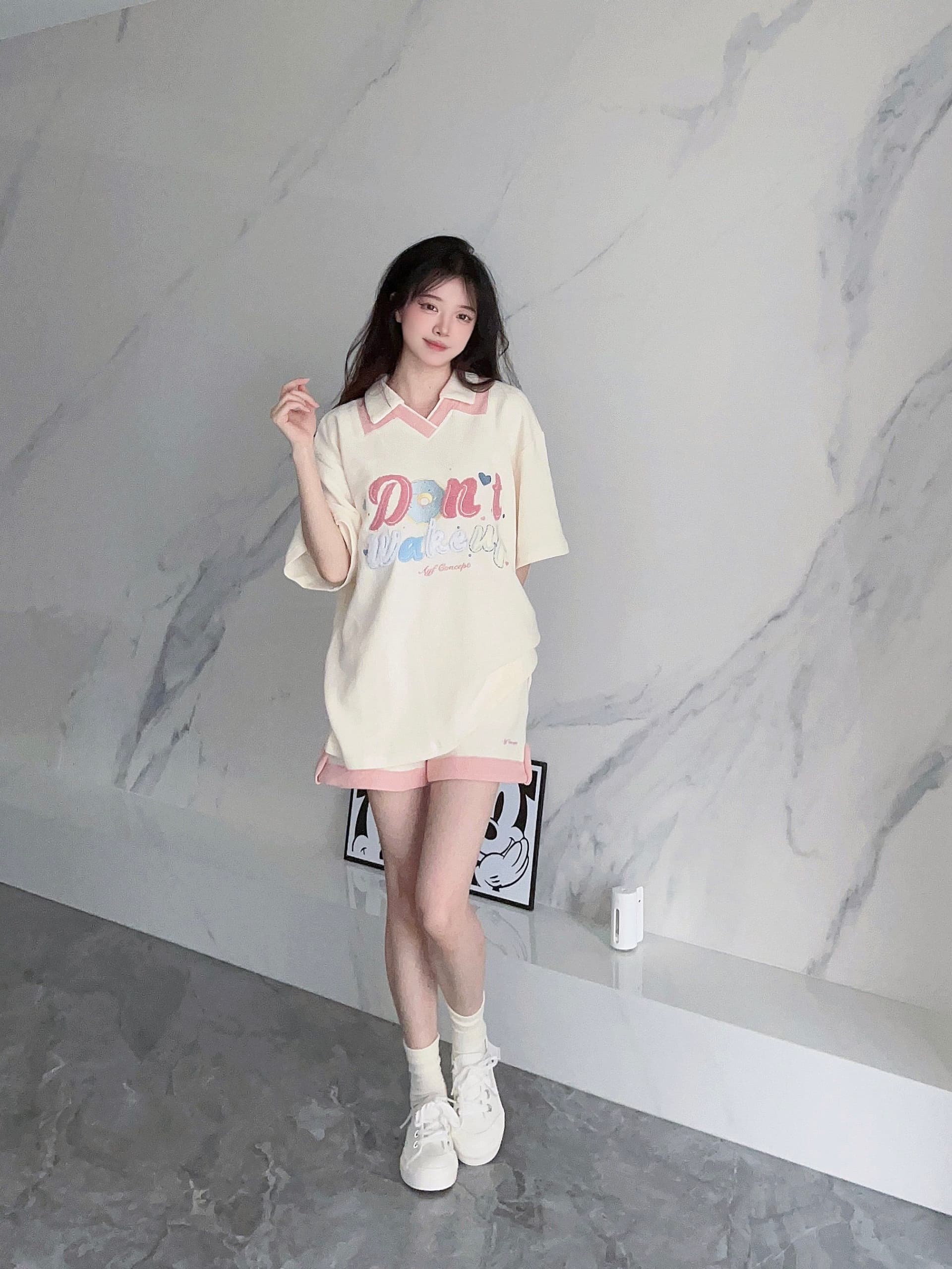 6535 Mianhua 남편 그리드 원본 수건 자수 원본 것 도파민 소녀 귀여운 서비스 세트 투피스 세트 상세 이미지 22