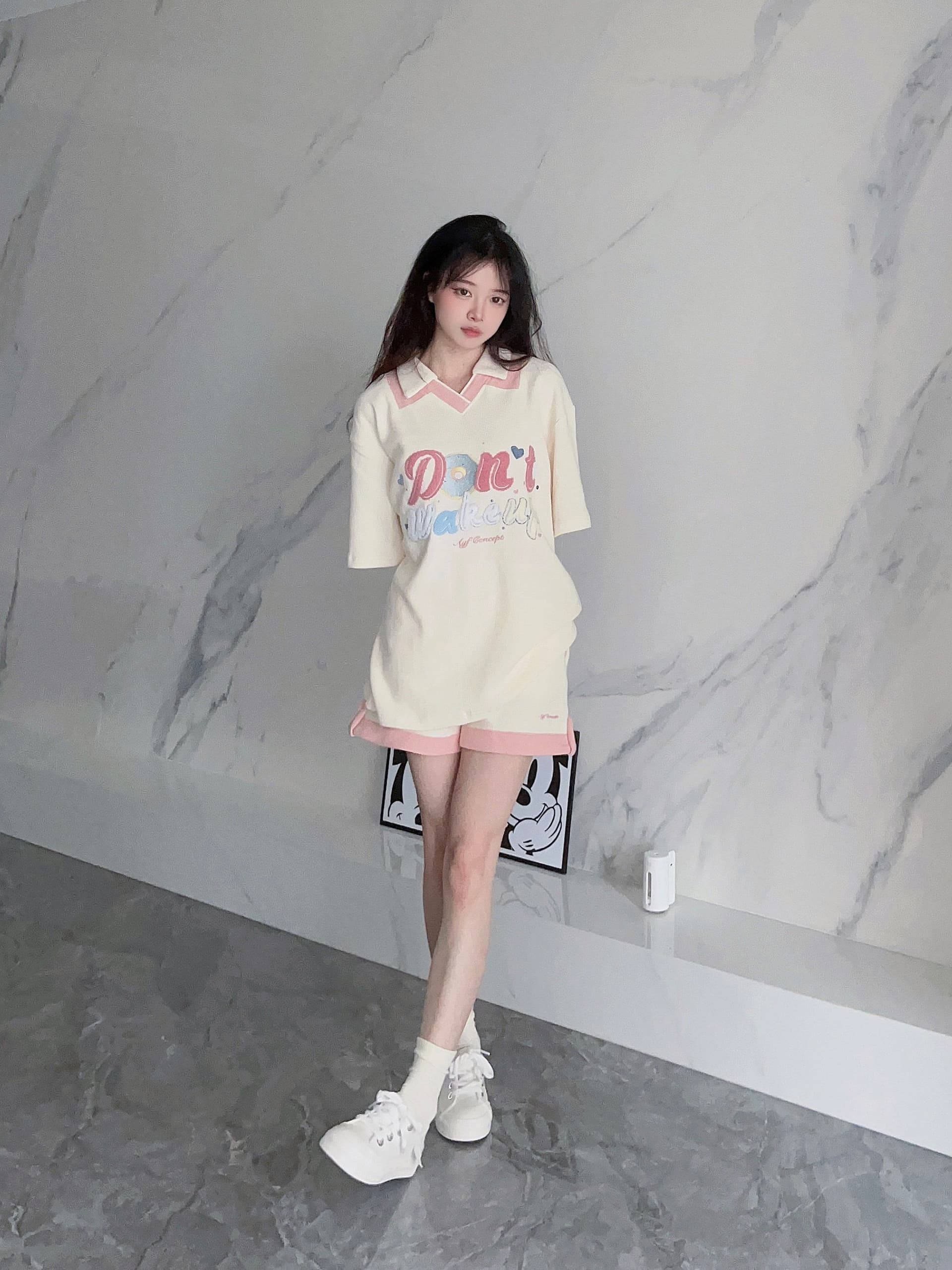 6535 Mianhua 남편 그리드 원본 수건 자수 원본 것 도파민 소녀 귀여운 서비스 세트 투피스 세트 상세 이미지 23