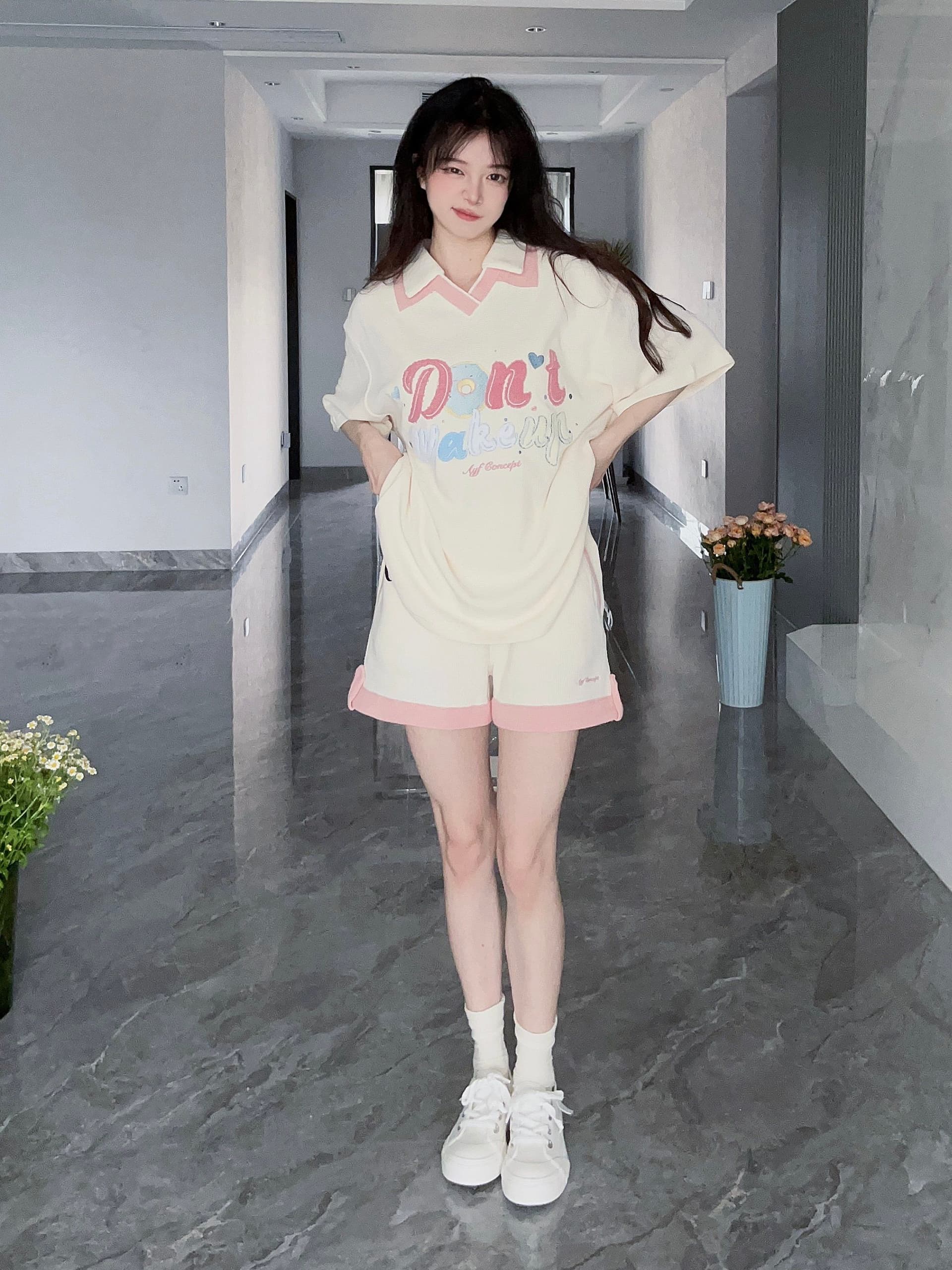 6535 Mianhua 남편 그리드 원본 수건 자수 원본 것 도파민 소녀 귀여운 서비스 세트 투피스 세트 상세 이미지 24