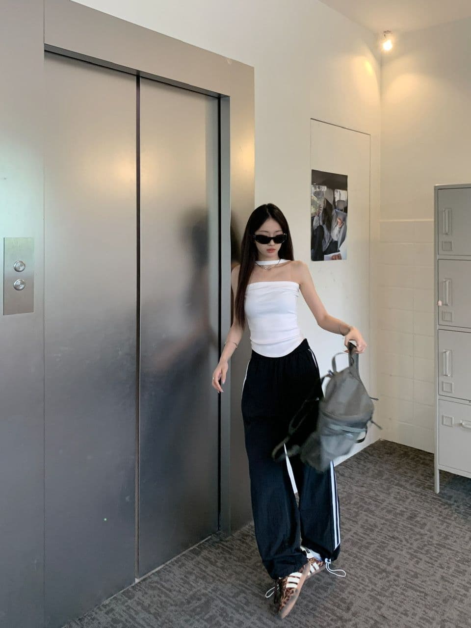 알파벳 있음 변경 속도 건조한 워크웨어 팬츠 여성 도파민 루즈핏 캐주얼 스트라이프 얇은 스타일 운동 와이드 레그 팬츠 상세 이미지 38