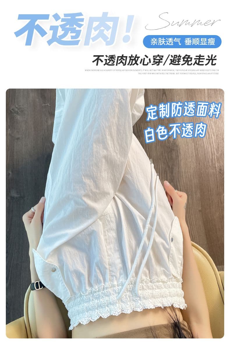 레이스 속도 건조한 워크웨어 팬츠 여성 여름 새로운 아메리칸 하이웨이스트 낙하산 병 넓은 다리 운동 긴 바지 자외선 차단 바지 등산 바지 상세 이미지 29