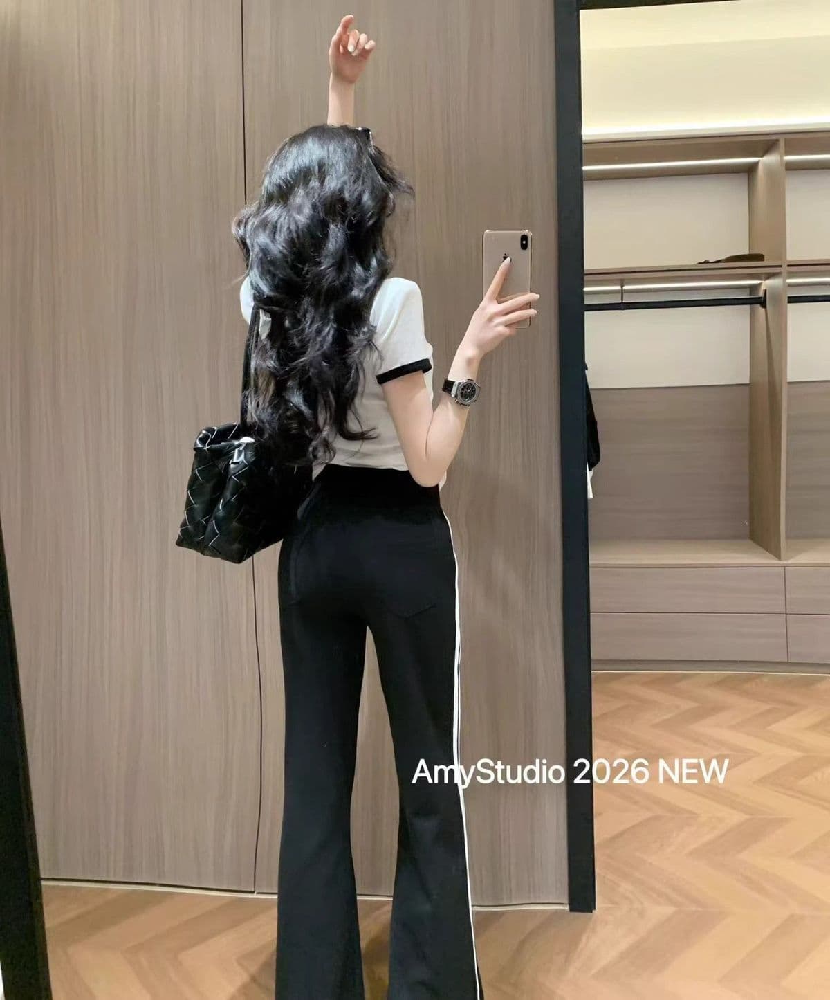 슬림해 보이는 한국 스타일 여름 캐주얼 스포츠 슈트 여름 새로운 순수한 욕망 바람 반팔 티셔츠 가져 가라. 스트레이트 팬츠 두 조각 여성 세트 상세 이미지 10