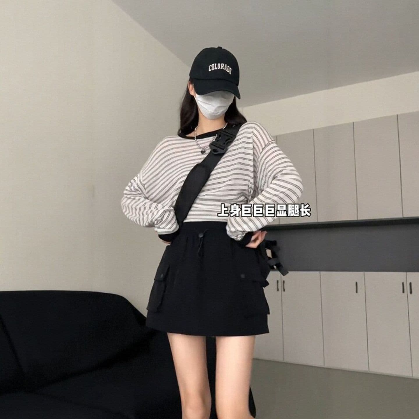 원본 원단 공예 아메리칸 뜨거운 미니 스커트 표지 고기 한 마디 슬림해 보이는 검정색 속도 건조한 워크웨어 치마 상세 이미지 4