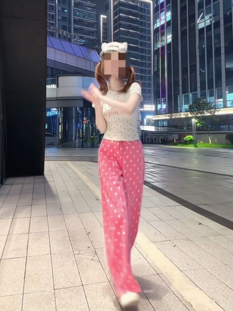 레트로 도트 무늬 캐주얼 바지 아이들 여름 아메리칸 ins 트렌디 얇은 스타일 루즈핏 스트레이트 넓은 다리 핫걸 다용도 긴 바지 상세 이미지 3