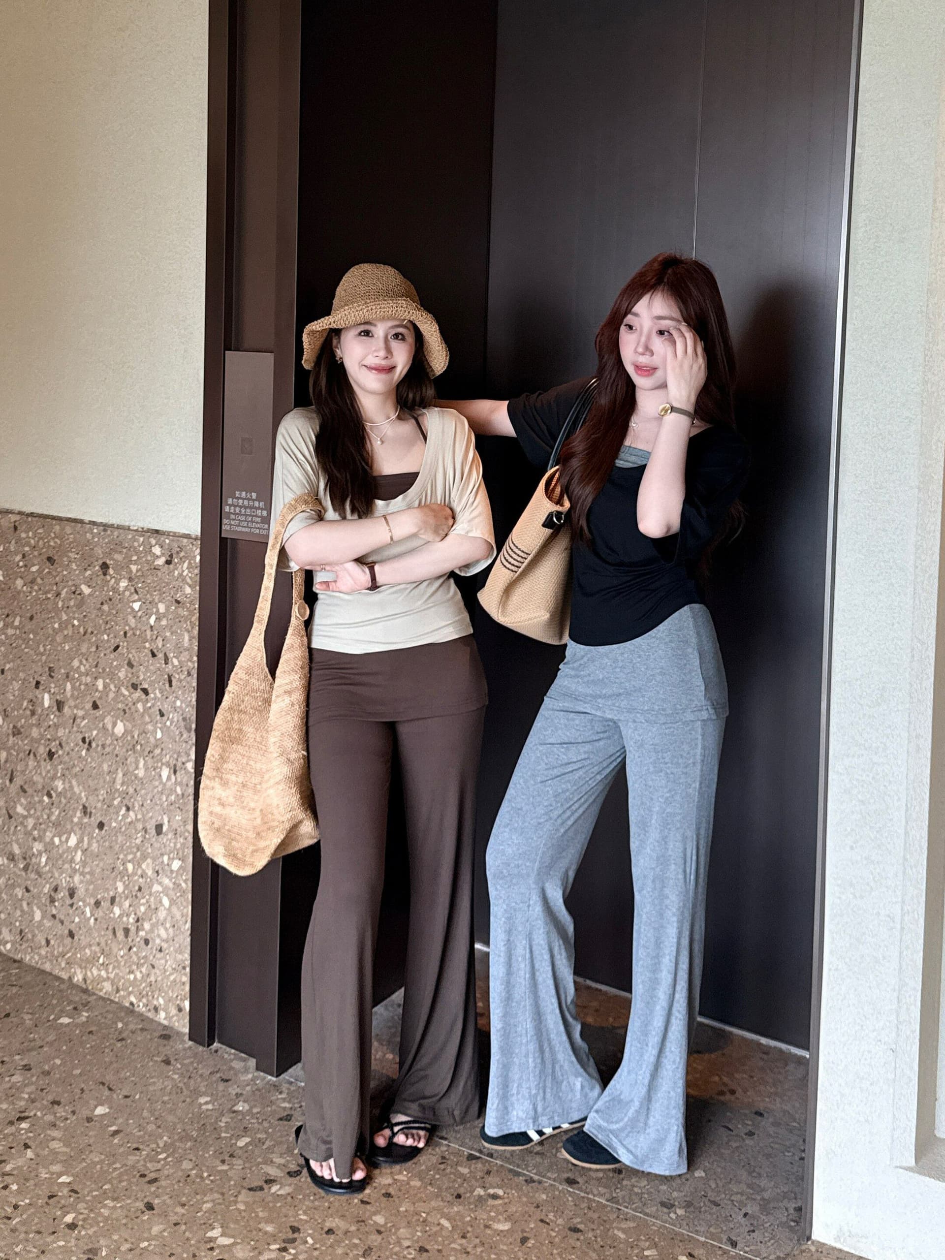 여름 느슨함 vibe 여름 슬림해 보이는 느슨함 센스 블라우스 맨위 조끼 랩스커트팬츠 바지 3종 세트 상세 이미지 3