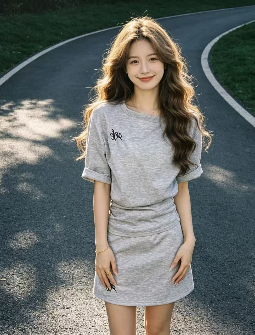 스포츠 슈트 여성 여름 학생 한국 스타일 루즈핏 패션 소금 부서 작은 키 반팔 미니 스커트 캐주얼 투피스 세트 트렌디 상세 이미지 2