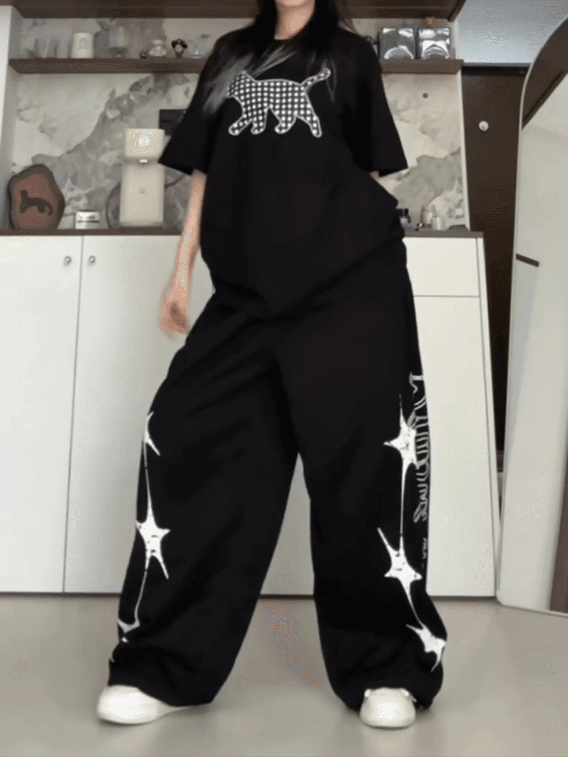 s-6xl 캐주얼 다용도 운동 와이드 레깅스 바지 여름 섹션 하이웨이스트 슬림해 보이는 통기성 아니요 무더운 도루 센스 굴곡 바지 상세 이미지 4