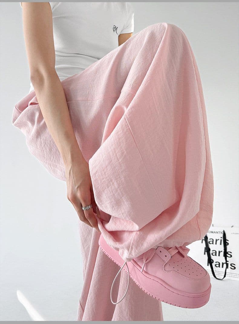좋은 품질 원본 올린 사람 : 에디션 면 린넨 넓은 다리 캐주얼 바지 여성 여름 아메리칸 하이웨이스트 루즈핏 도루 센스 아마 바지 상세 이미지 3