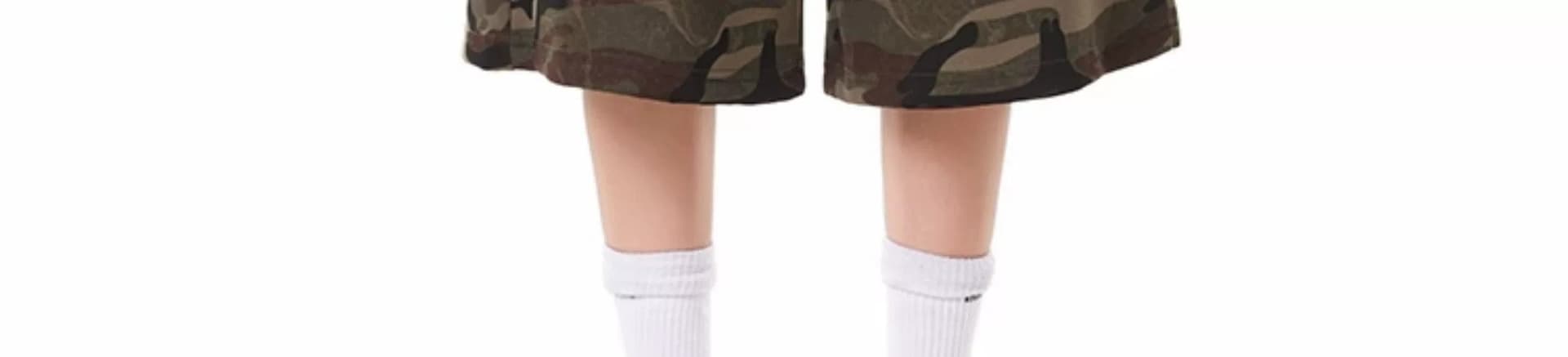 원본 워터 마크 자수 레트로 알파벳 자수 펌프 로프 카모플라주 7부 바지 남녀 루즈핏 넓은 다리 스트레이트 반바지 상세 이미지 14