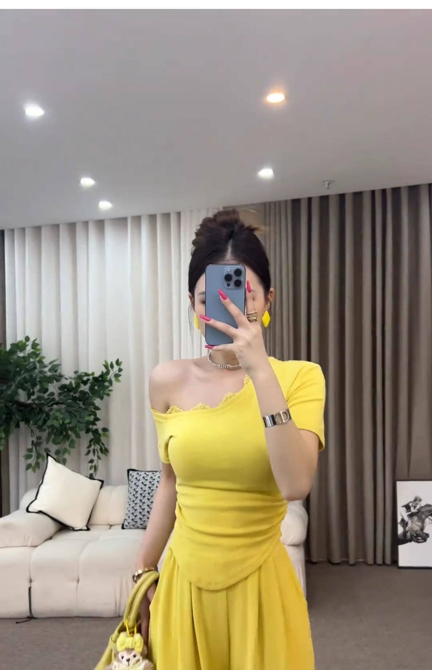 순면 한 부서 캐주얼 세트 여름 패션 연령 감소 몸매 가꾸기 슬림해 보이는 오프숄더 반팔 와이드 레그 팬츠 투피스 세트 상세 이미지 6