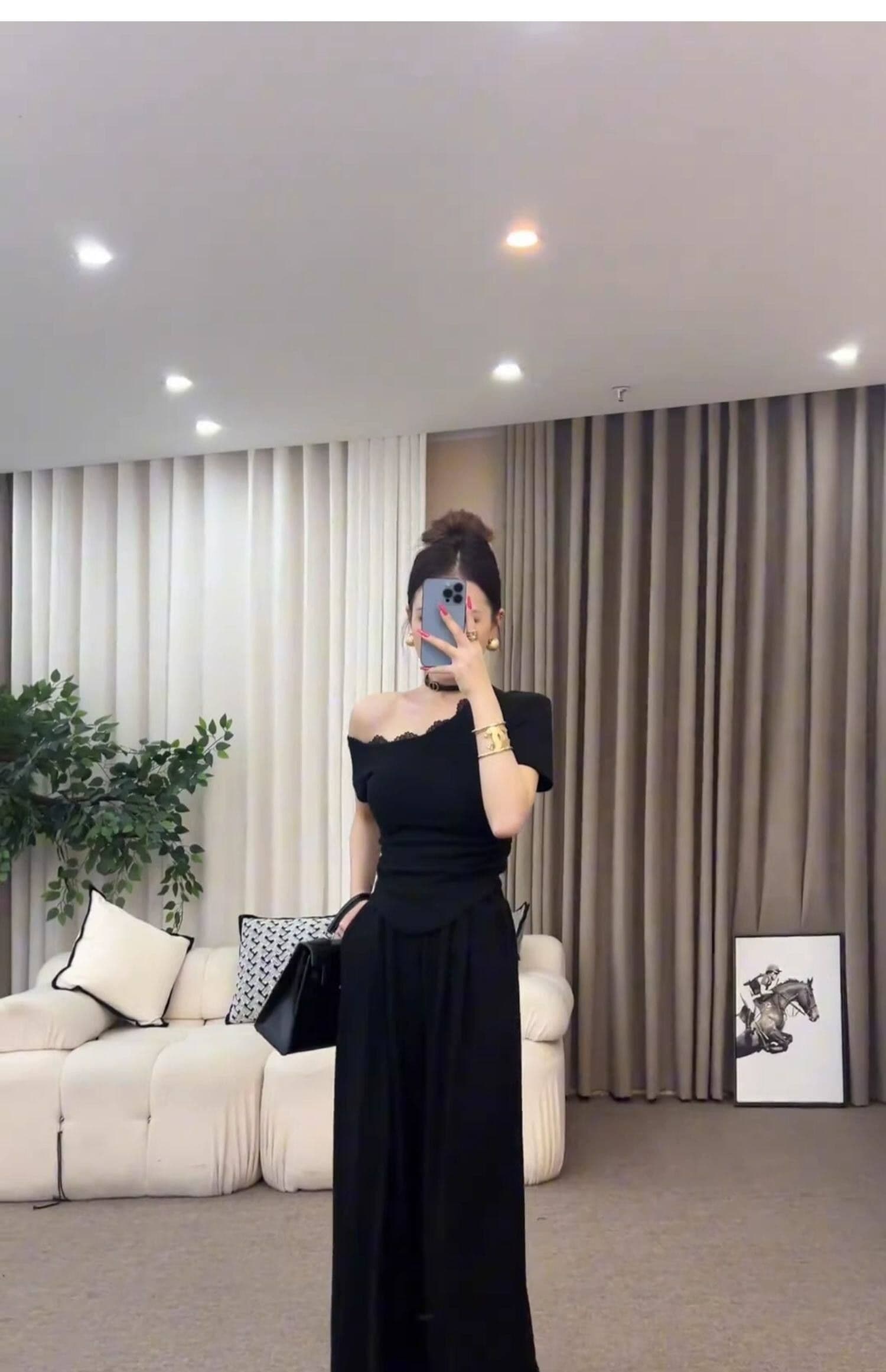 순면 한 부서 캐주얼 세트 여름 패션 연령 감소 몸매 가꾸기 슬림해 보이는 오프숄더 반팔 와이드 레그 팬츠 투피스 세트 상세 이미지 14