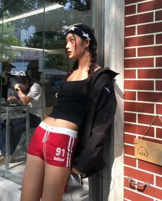 원본 솜씨 원본 원단 40 좋은 면 당겨 프레임 순면 아메리칸 핫걸 핫 바지 섹시함 로우 웨이스트 반바지 여성 여름 상세 이미지 7