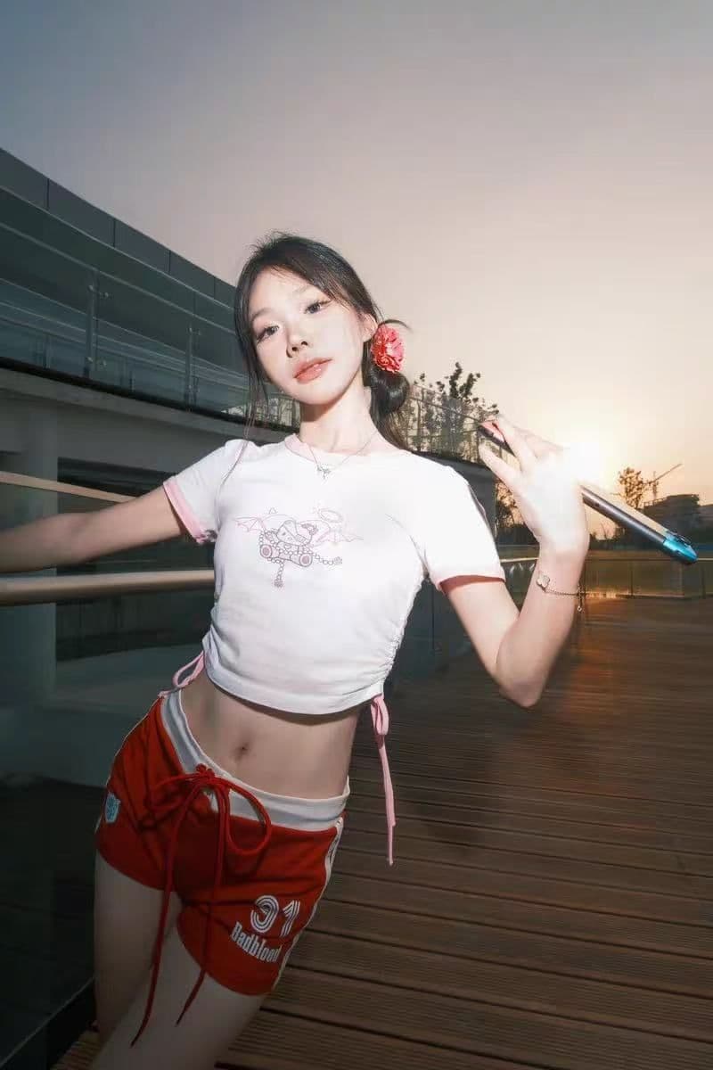 원본 솜씨 원본 원단 40 좋은 면 당겨 프레임 순면 아메리칸 핫걸 핫 바지 섹시함 로우 웨이스트 반바지 여성 여름 상세 이미지 8