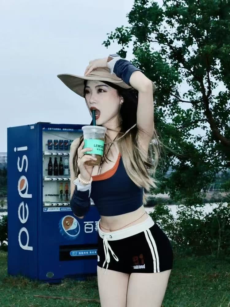 원본 솜씨 원본 원단 40 좋은 면 당겨 프레임 순면 아메리칸 핫걸 핫 바지 섹시함 로우 웨이스트 반바지 여성 여름 상세 이미지 14